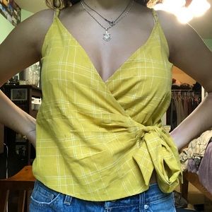 Yellow Francescas wrap around top